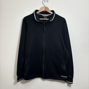 Vintage Nike Full Zip Track Jacket Black Gray Mens M Y2K Lightweight Sweatshirt